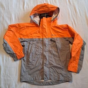 Marmot boys XS gray & orange water & wind resistant hooded jacket, Style H50900